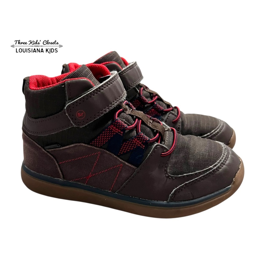 Stride Rite Sz 1.5M Boys Made 2 Play Indigo Brown High Top Sneakers - Picture 1 of 9